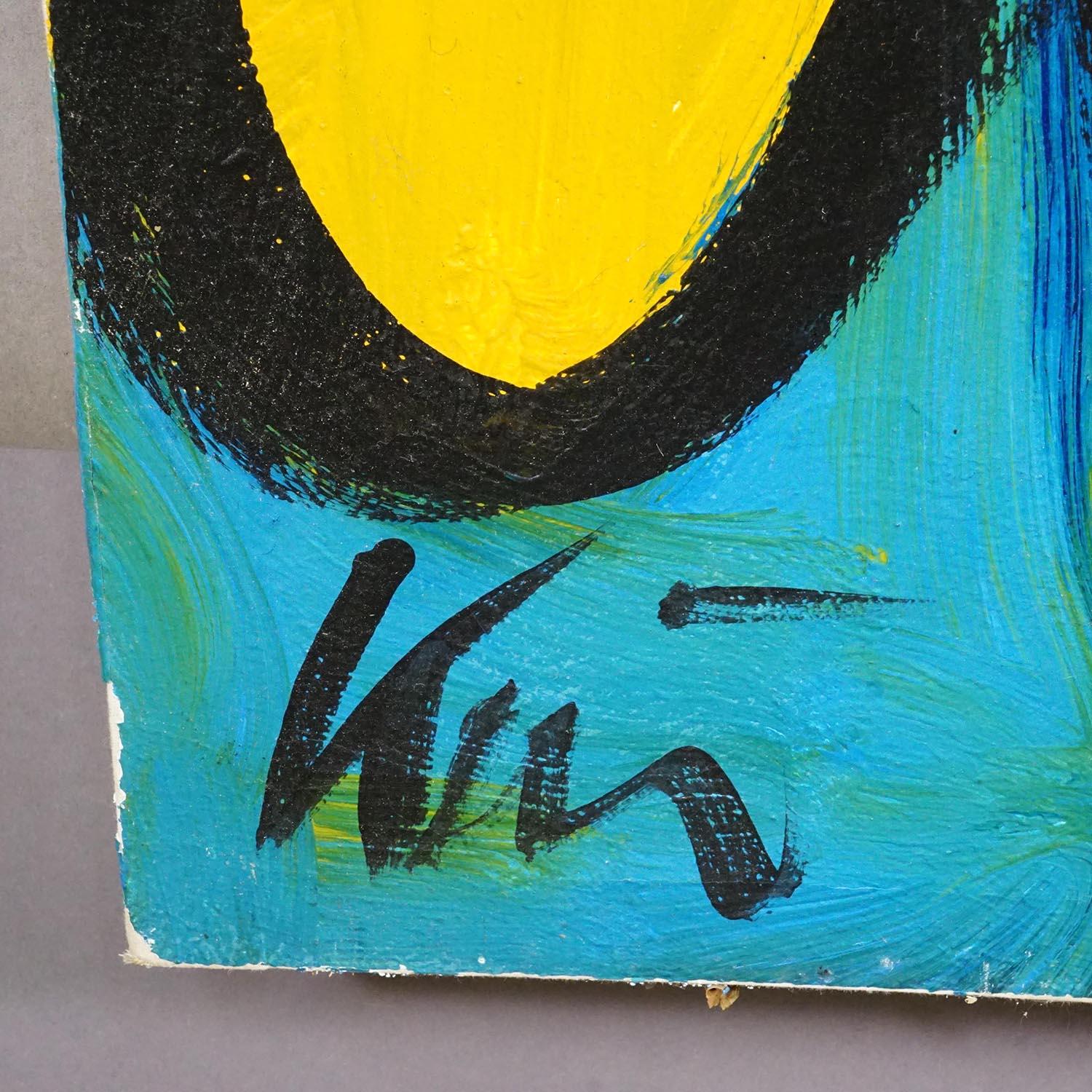 Siglo XX Pintura al óleo abstracta de Peter Robert Keil, Alemania siglo XX en venta