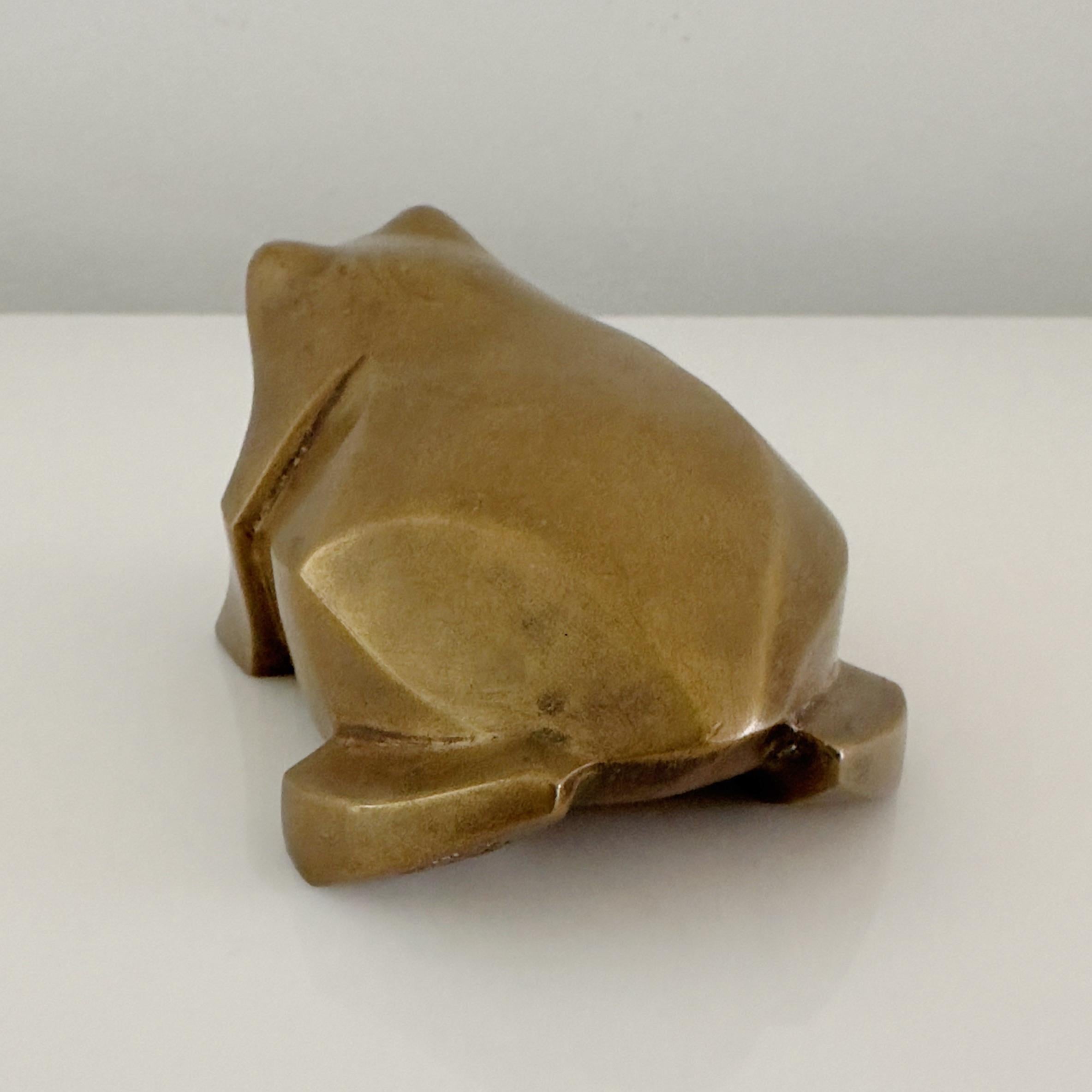 Hand-Crafted 20th Century Abstract Bronze Frog Sculpture Gerard Boudin (1946 -2011)