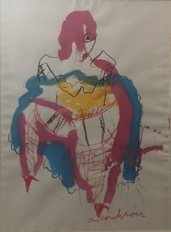 20th Century Abstract Figurative ''Dancer'' Painting by Anton Heyboer