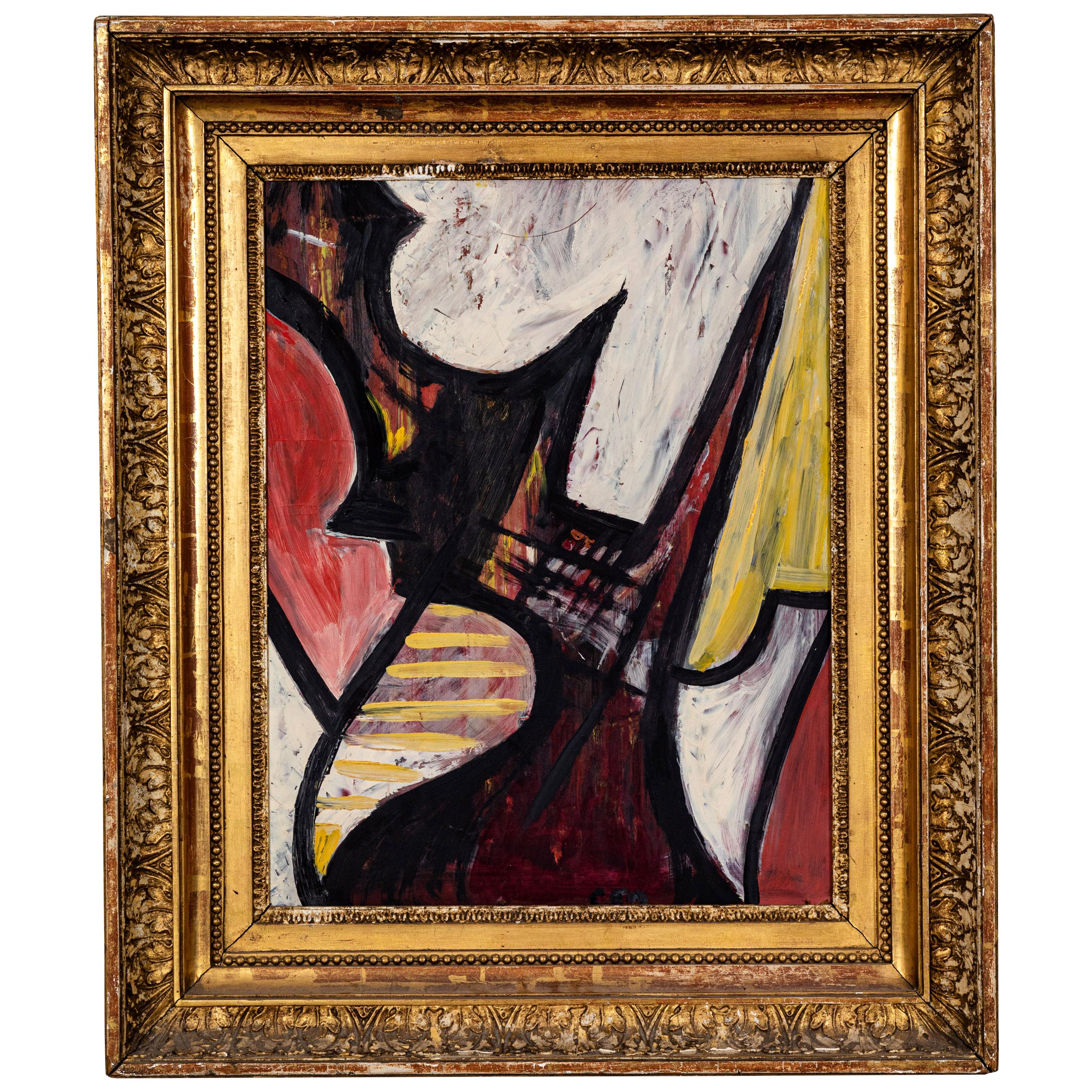 20th Century Abstract Oil on Board For Sale