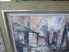 20th Century Abstract Oil Painting "Structural Square" by Doris R. Allen, Signed