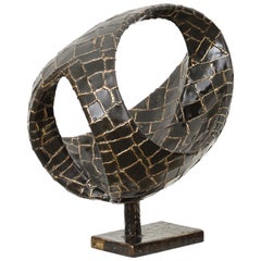 20th Century Abstract Oval Bronze Sculpture by Jacques Duval-Brasseur