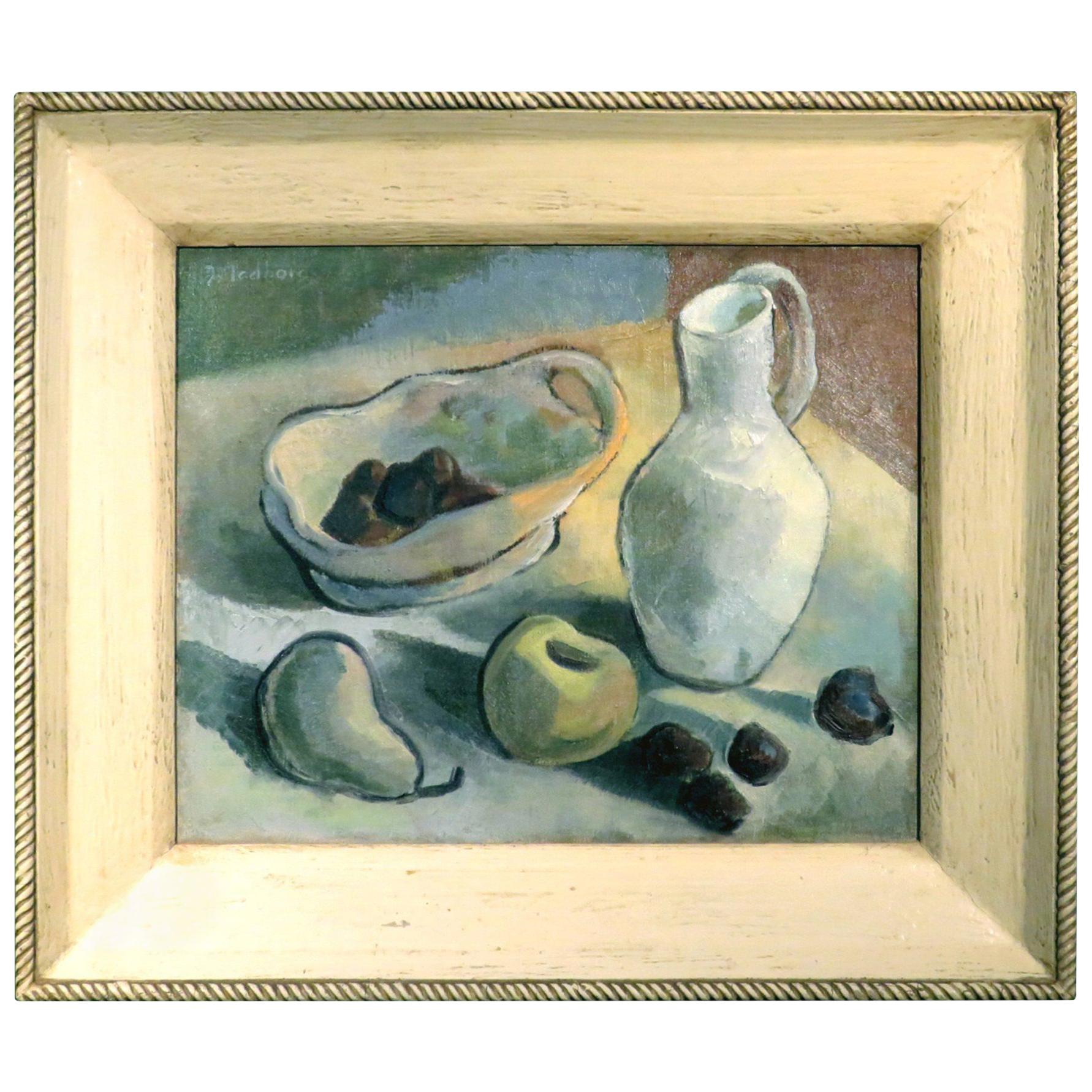 Mid Century Modern Still Life Painting by Denyse Gadbois, Canadian (1921-2013)