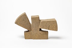 Escultura abstracta en cerámica de gres del siglo XX de Michel Lanos hacia 1980