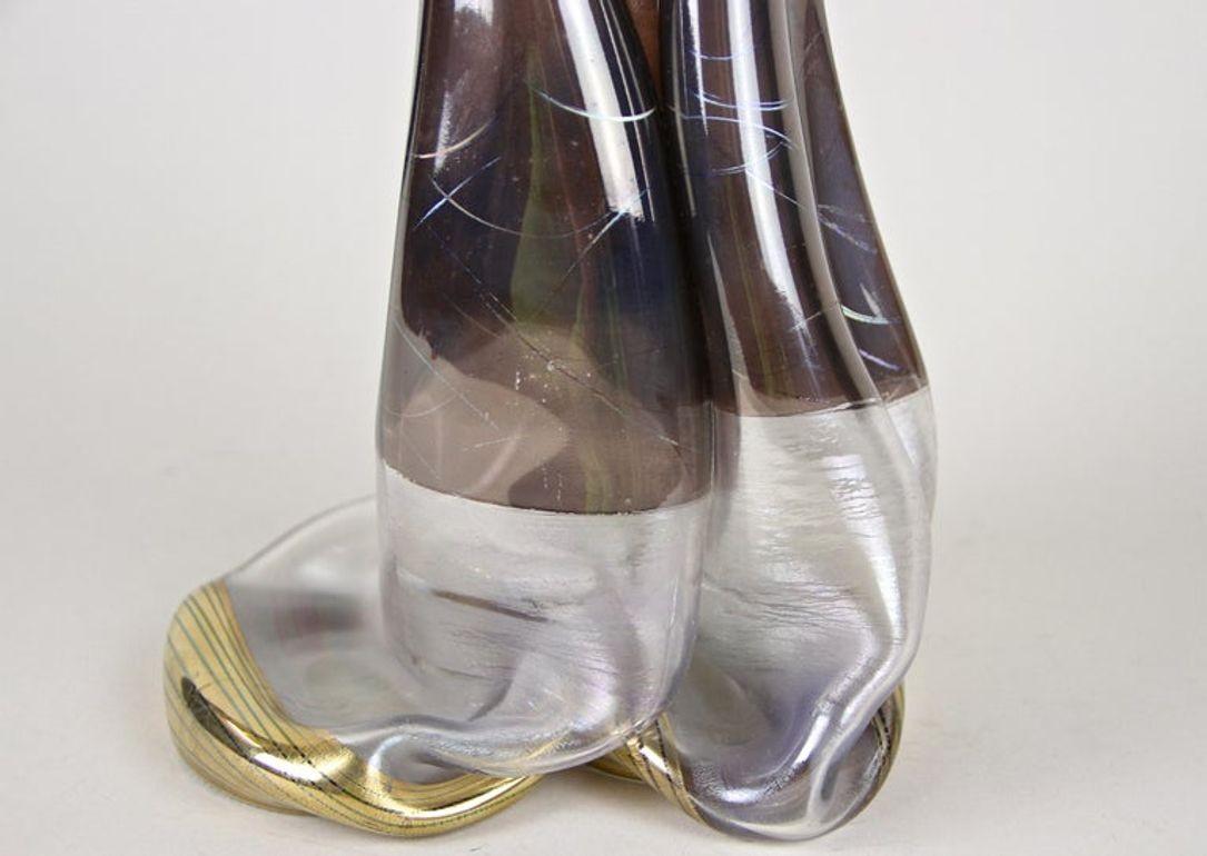 Vase abstrait à deux cols en verre du 20e siècle, signé, Allemagne, vers 1980 en vente 7