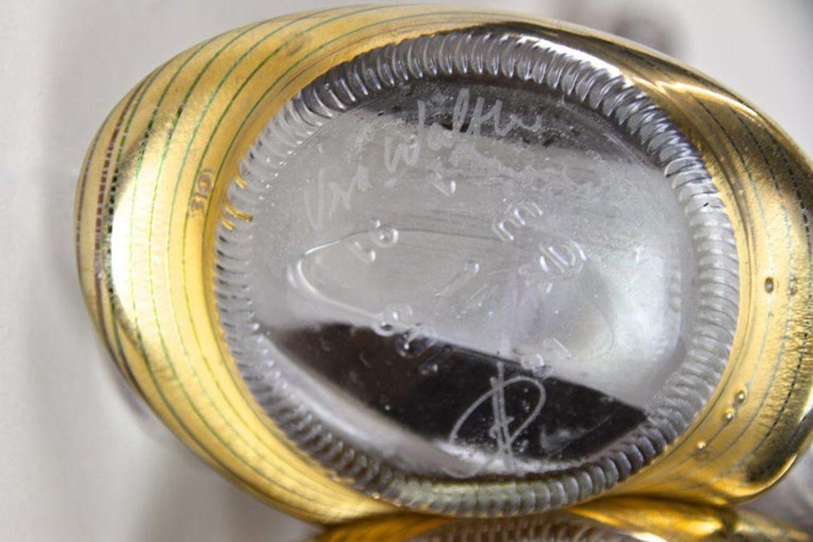 Vase abstrait à deux cols en verre du 20e siècle, signé, Allemagne, vers 1980 en vente 10
