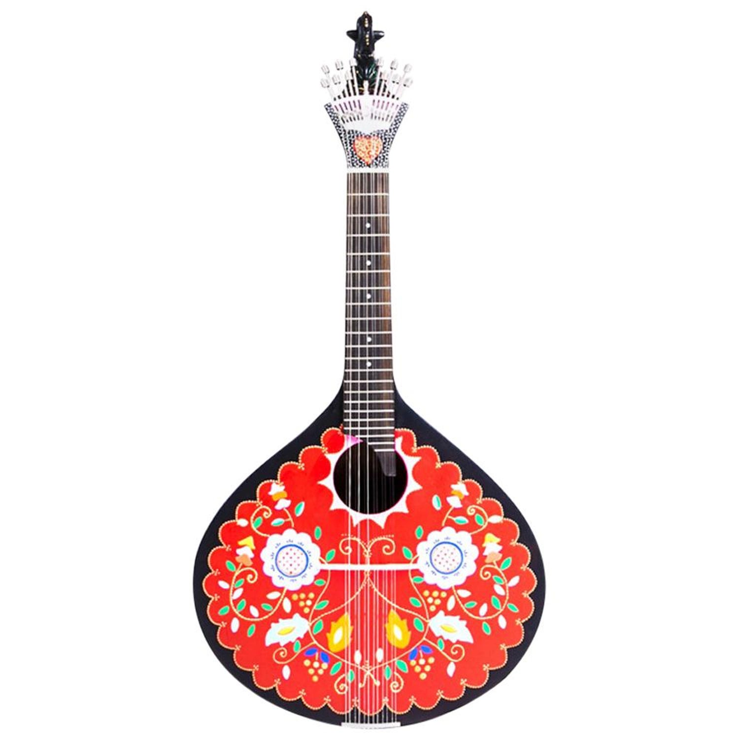 20th Century Acessorie Minho Guitar Walnut Wood Hand Painted For Sale at  1stDibs