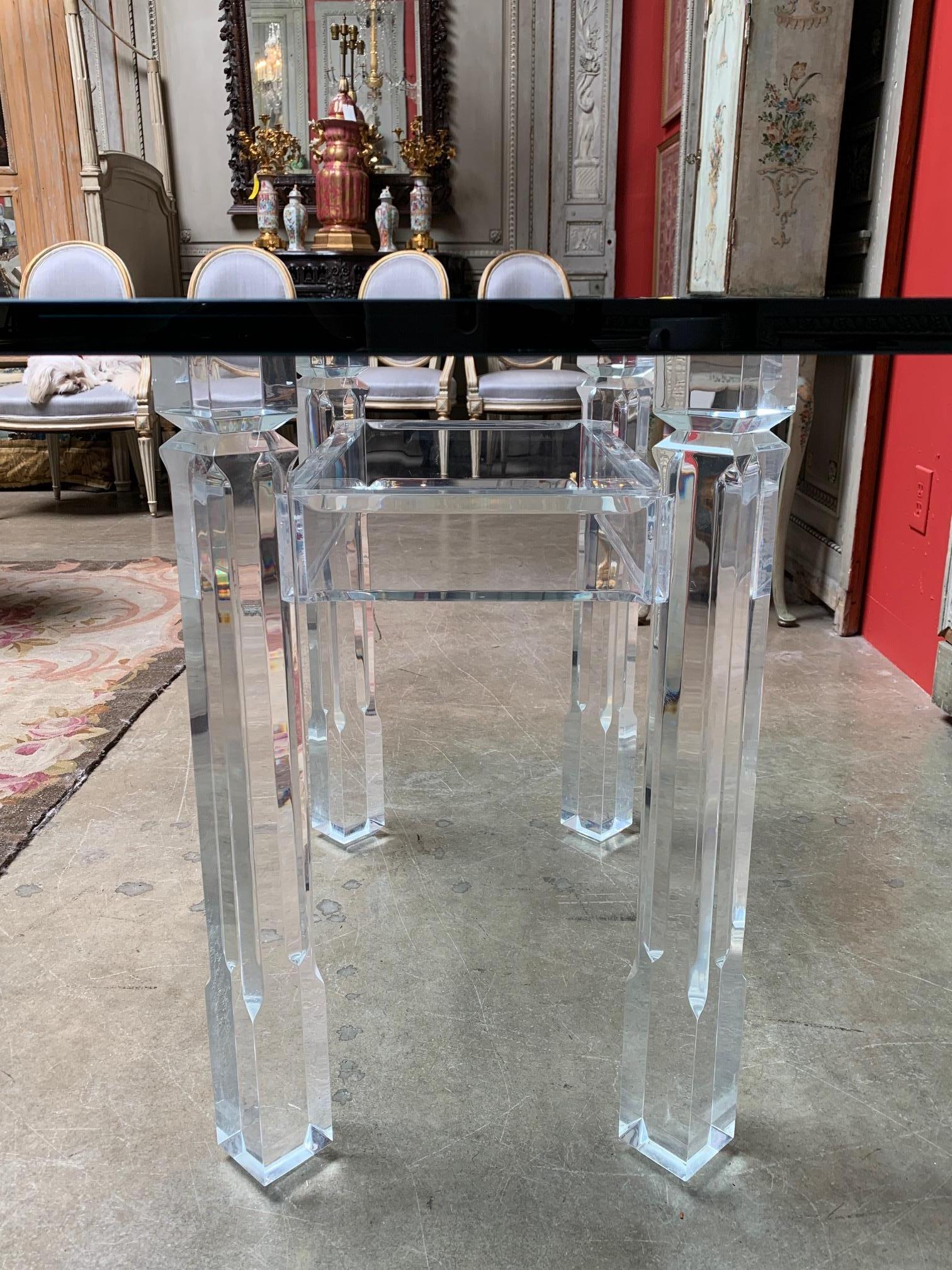 20th Century Acrylic and Glass Dining Table 5