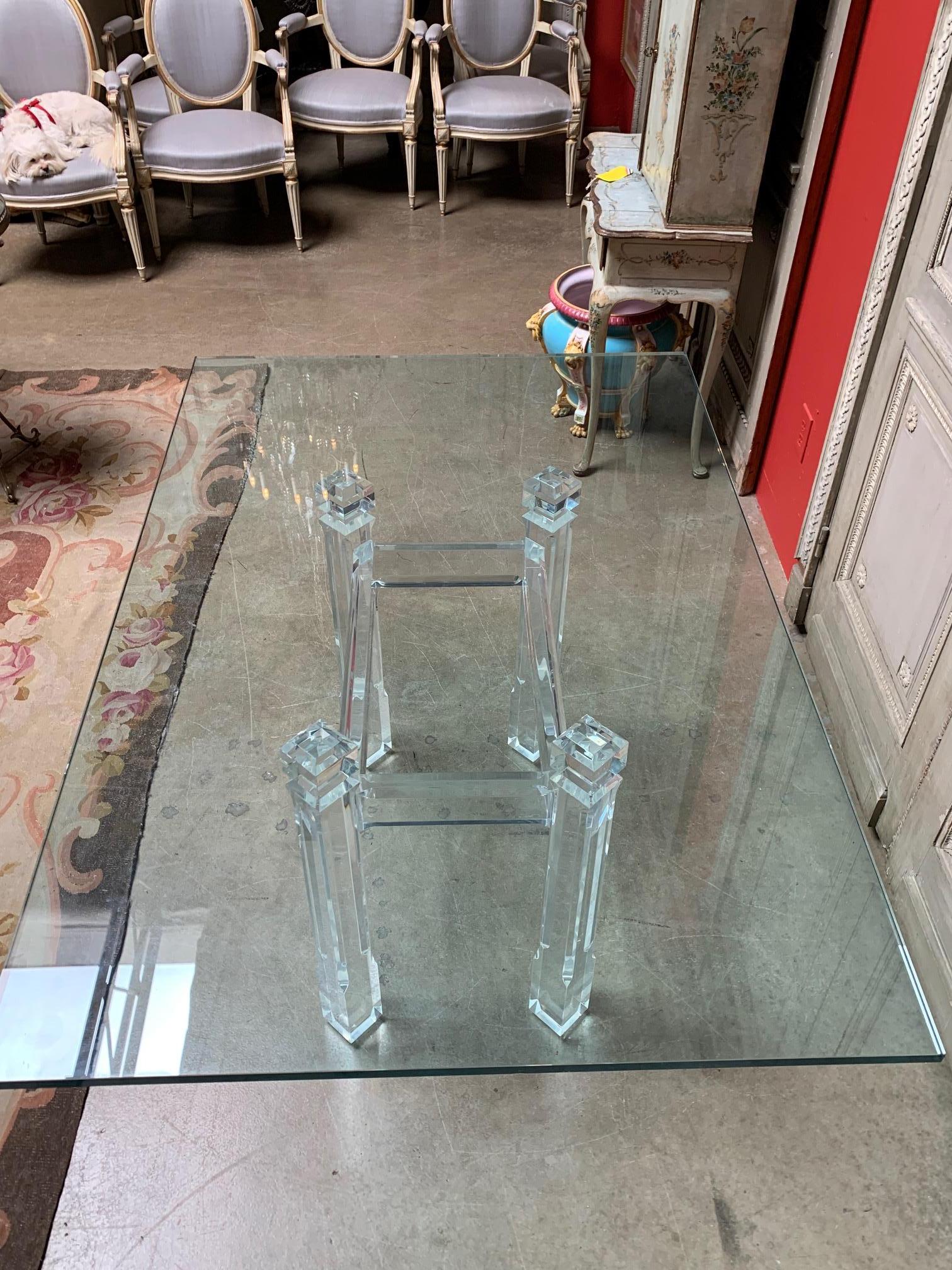 20th Century Acrylic and Glass Dining Table 2