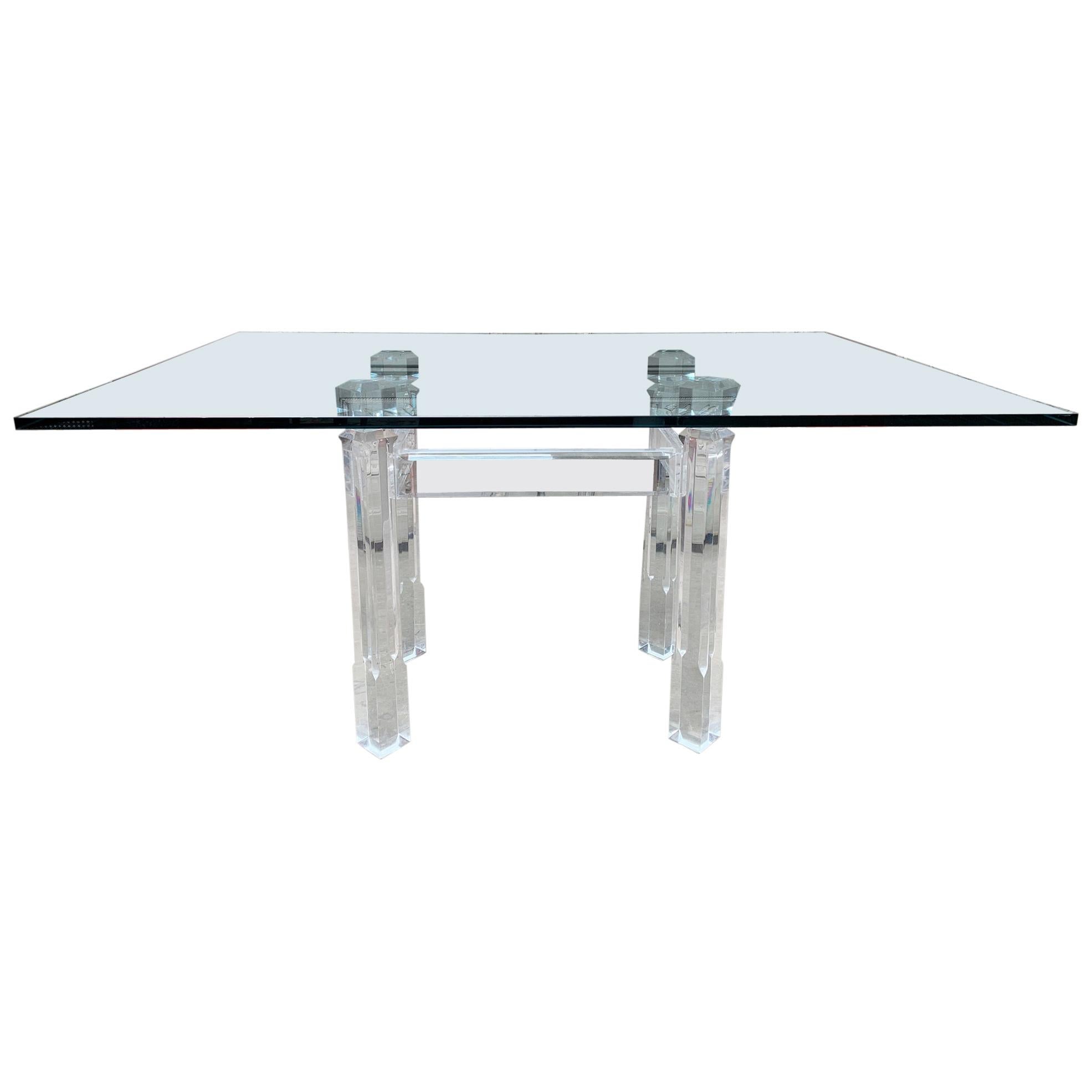 20th Century Acrylic and Glass Dining Table