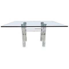 20th Century Acrylic and Glass Dining Table