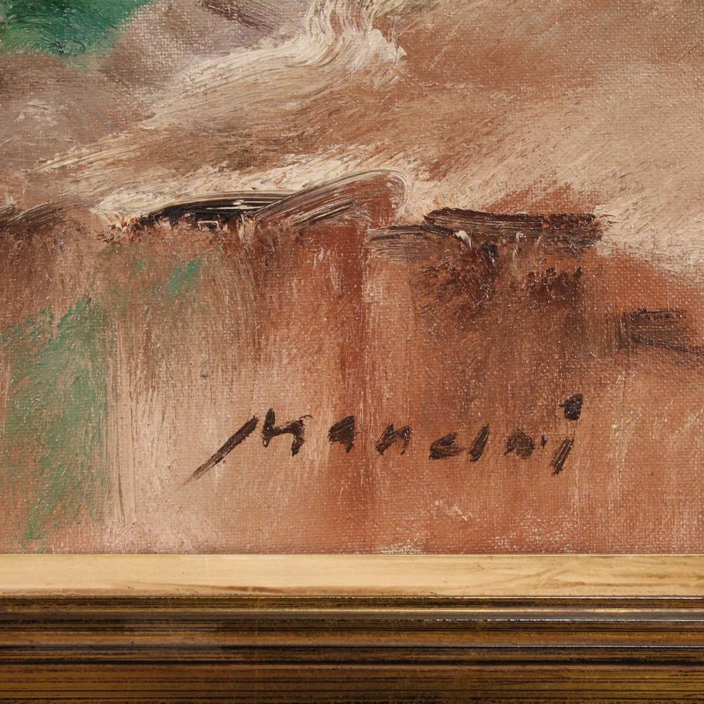 20. Jahrhundert Acryl auf Leinwand Spanisch signiert Stillleben Gemälde, 1960 im Zustand „Gut“ im Angebot in Vicoforte, Piedmont