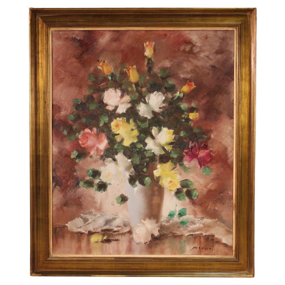 20th Century Acrylic on Canvas Spanish Signed Still Life Painting, 1960s For Sale