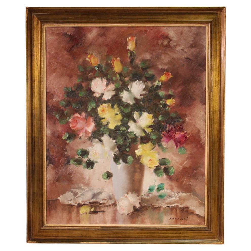 20th Century Acrylic on Canvas Spanish Signed Still Life Painting, 1960