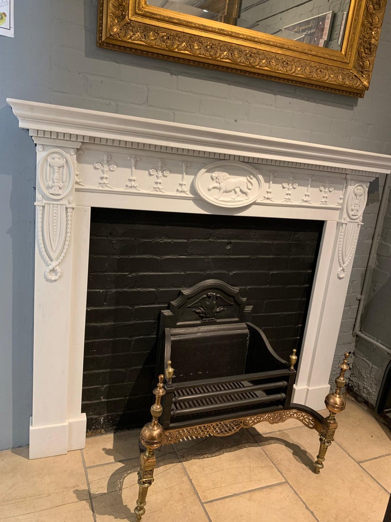 20th Century Adam Style Statuary Marble Mantelpiece For Sale at 1stDibs