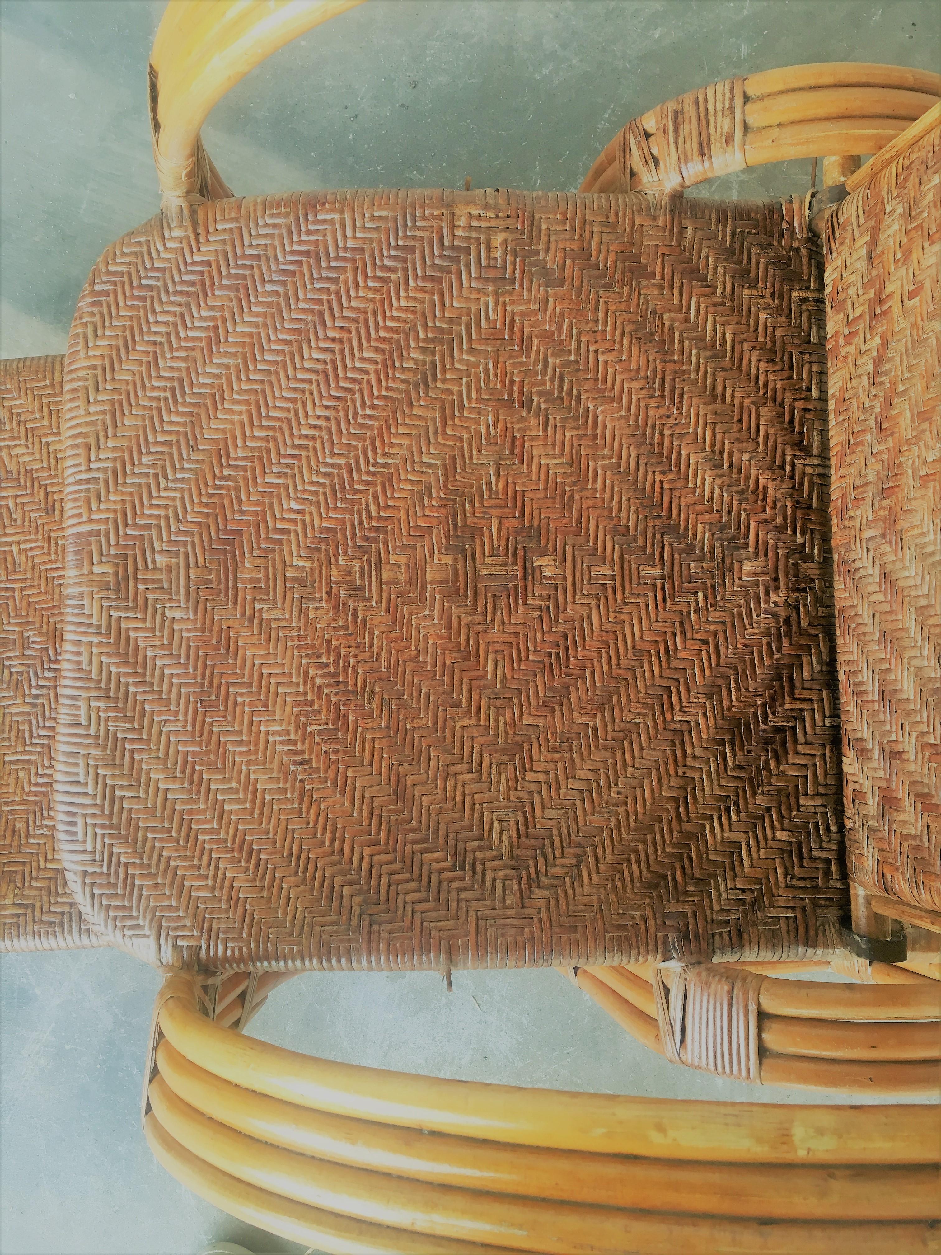 Chaise longue réglable en bentwood et rotin du 20e siècle  avec Ottoman Inséré en vente 6
