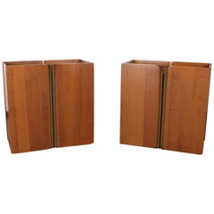 20th Century Afra&Tobia Scarpa Model Artona walnut nightstand Italy 70s set of 2