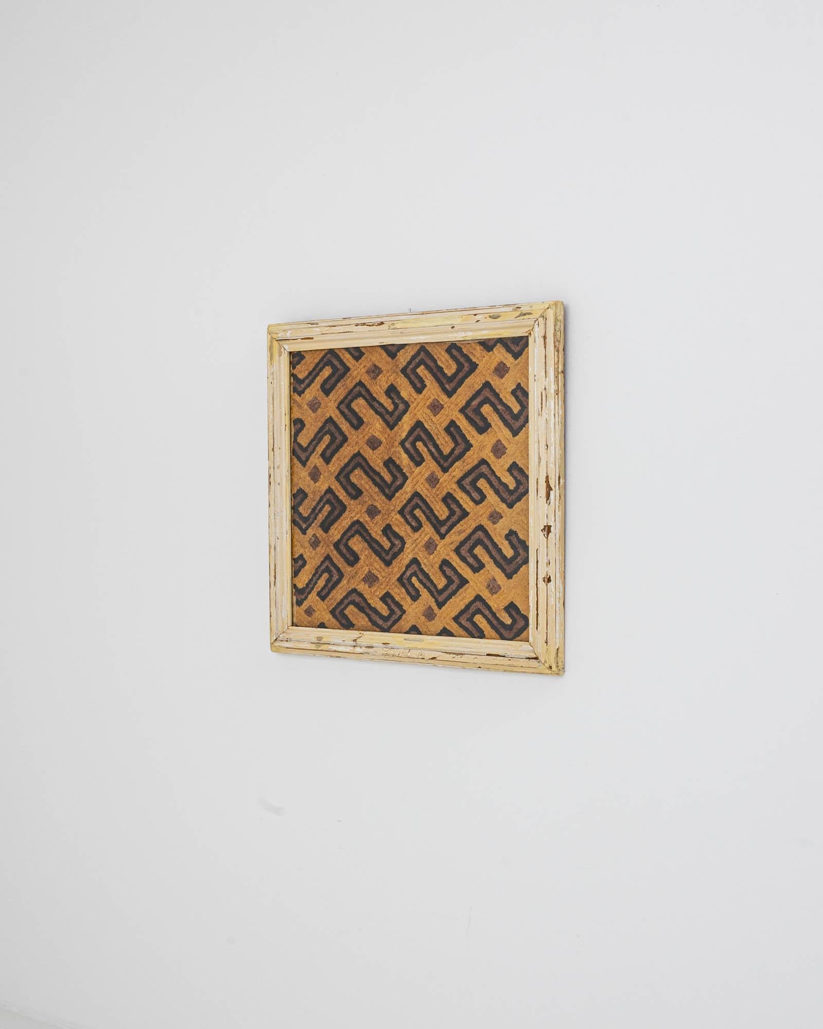 Fabric 20th Century African Artwork with Wooden Frame For Sale