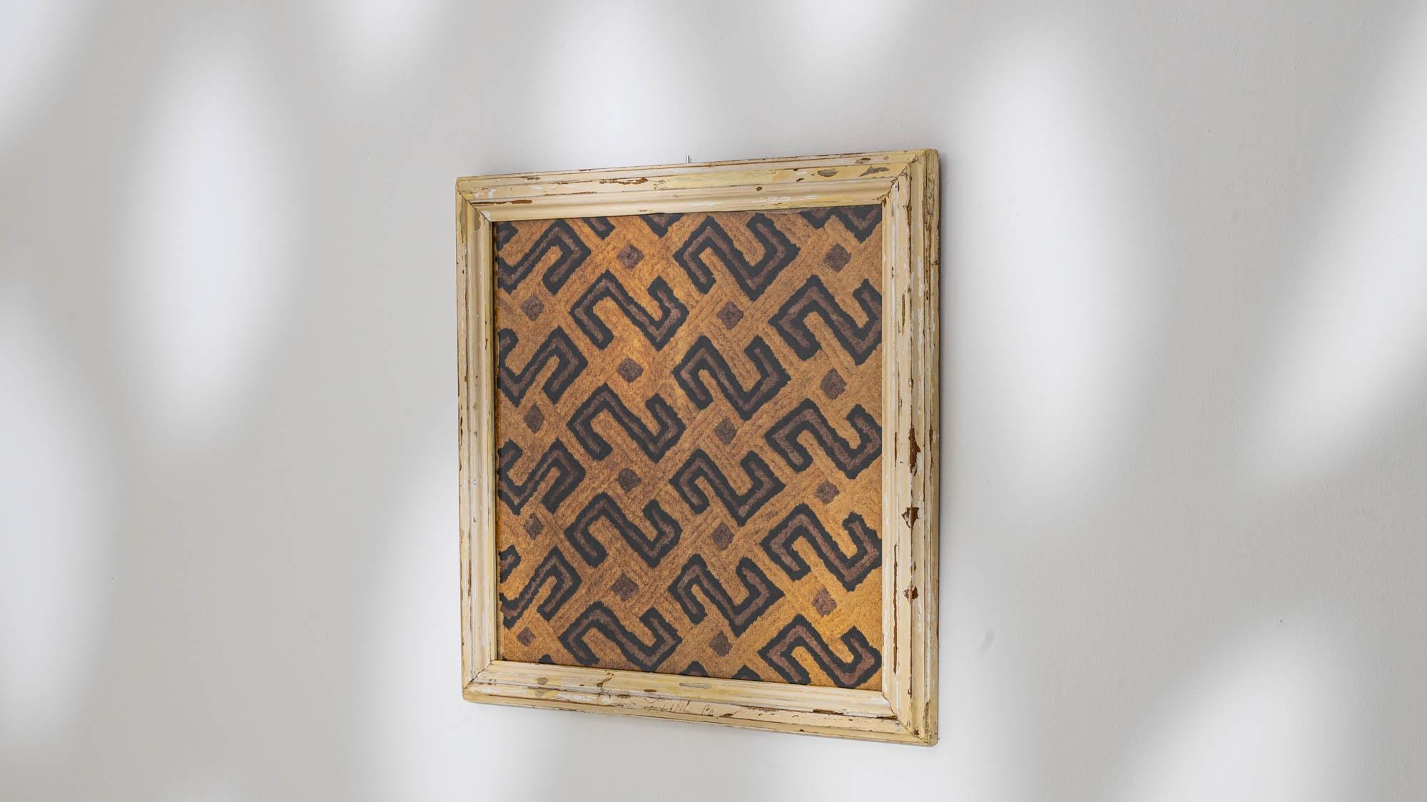 20th Century African Artwork with Wooden Frame For Sale 2