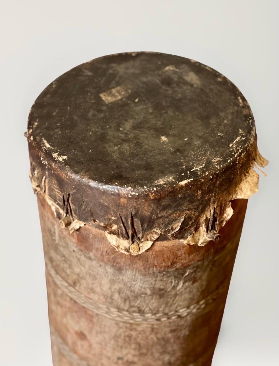 20th Century African Ceremonial Drum In Good Condition In Doylestown, PA