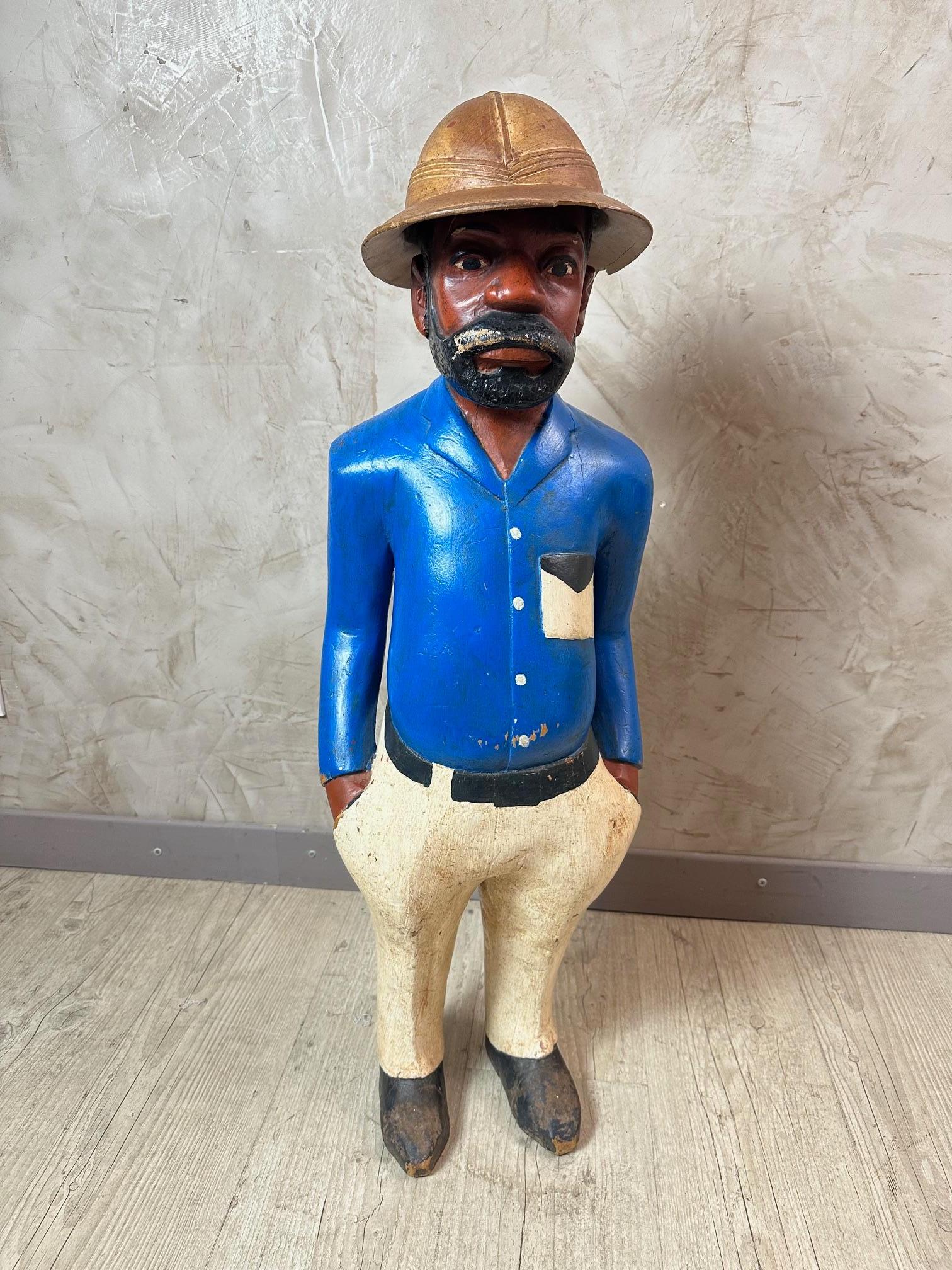 20th century African Colonial Wooden Statue, 1950s 6