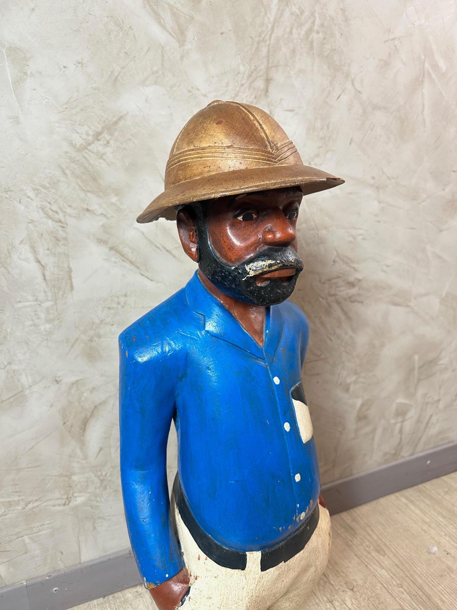 20th century African Colonial Wooden Statue, 1950s 7
