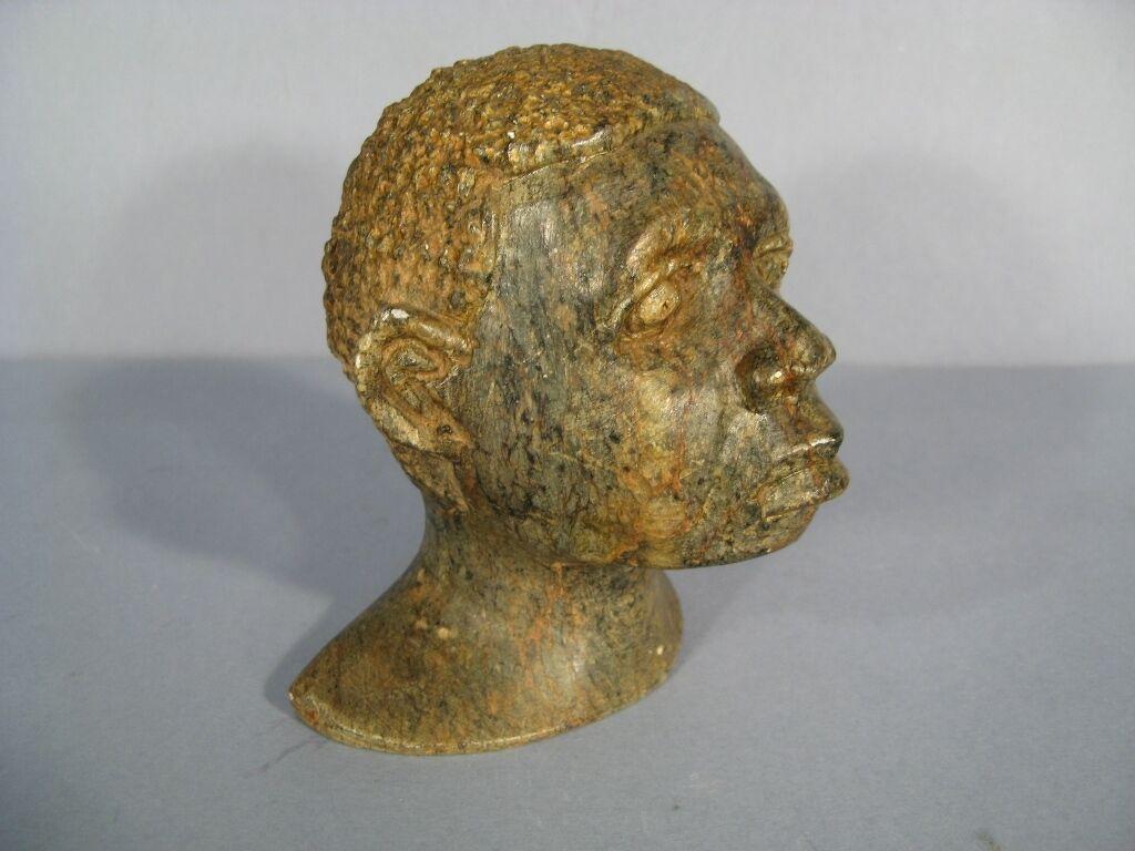 Escultura de escayola con cabeza africana del siglo XX -1Y29 Imperio