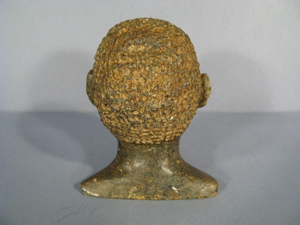 Escultura de escayola con cabeza africana del siglo XX -1Y29 1
