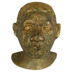 20th-Century African Head Plaster Sculpture -1Y29