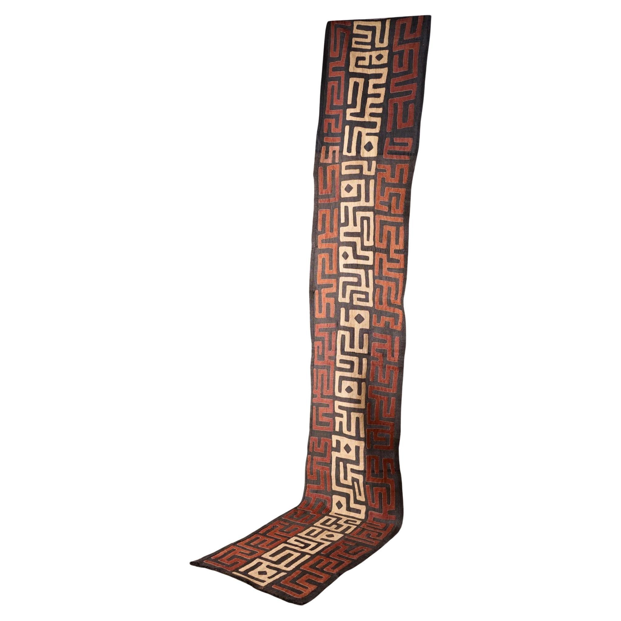 20th century African Kuba cloth from the Congo - Red and black