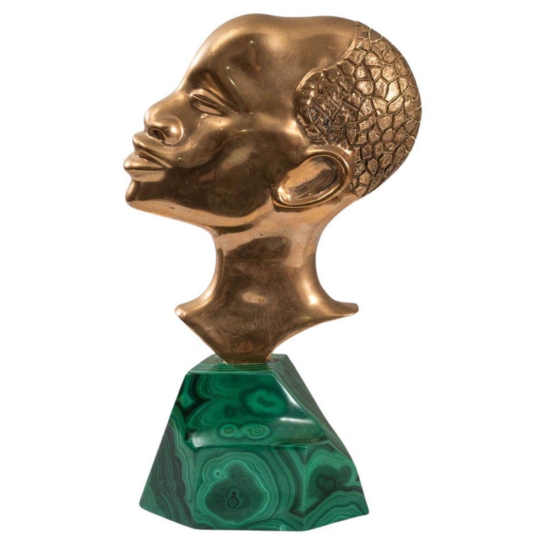 Graceful Water Bearer Bronze African Sculpture - Handmade African