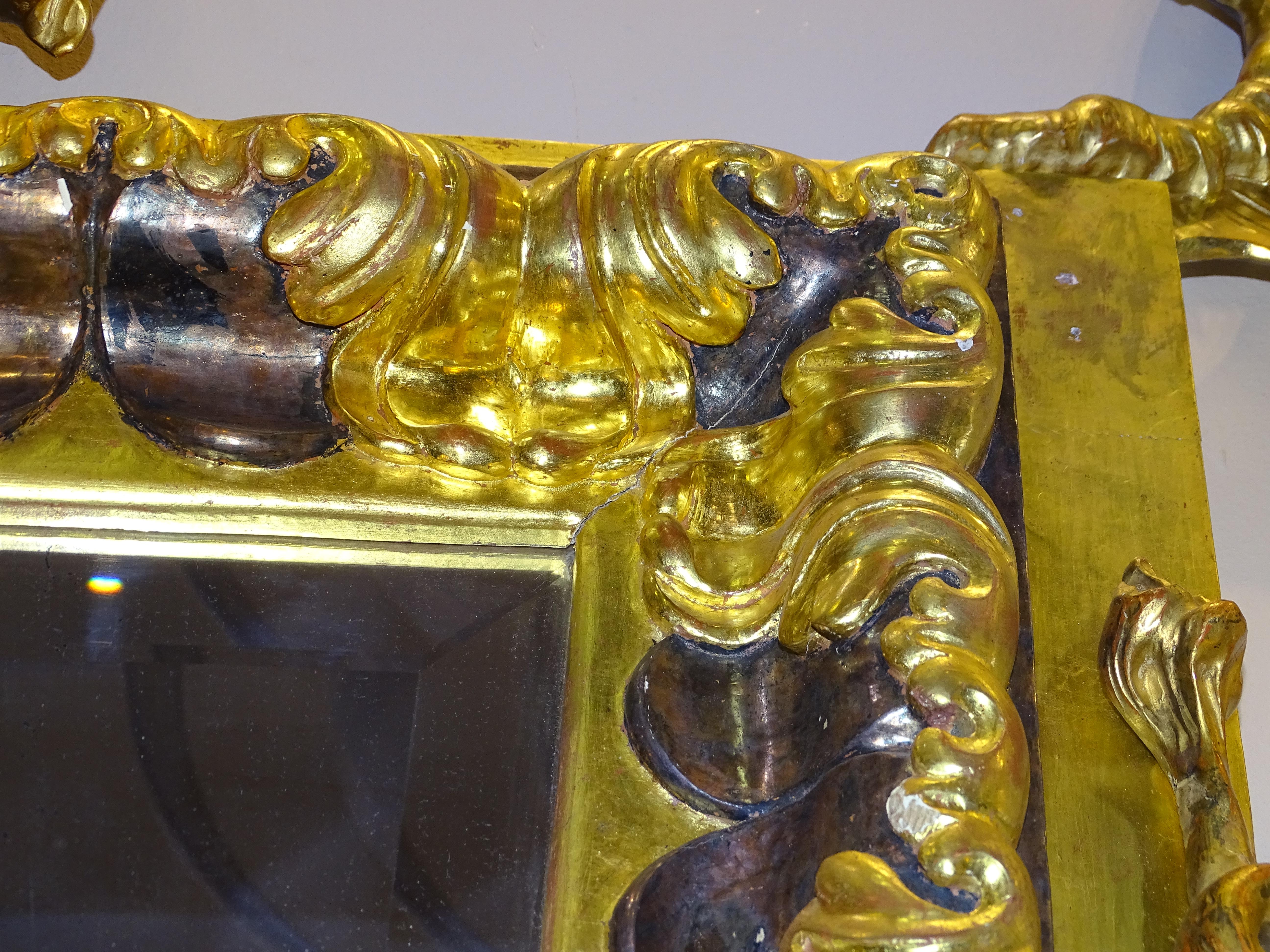 Miroir dragon d'après Gabriel Viardot, bois doré Art Nouveau du 20ème siècle 7
