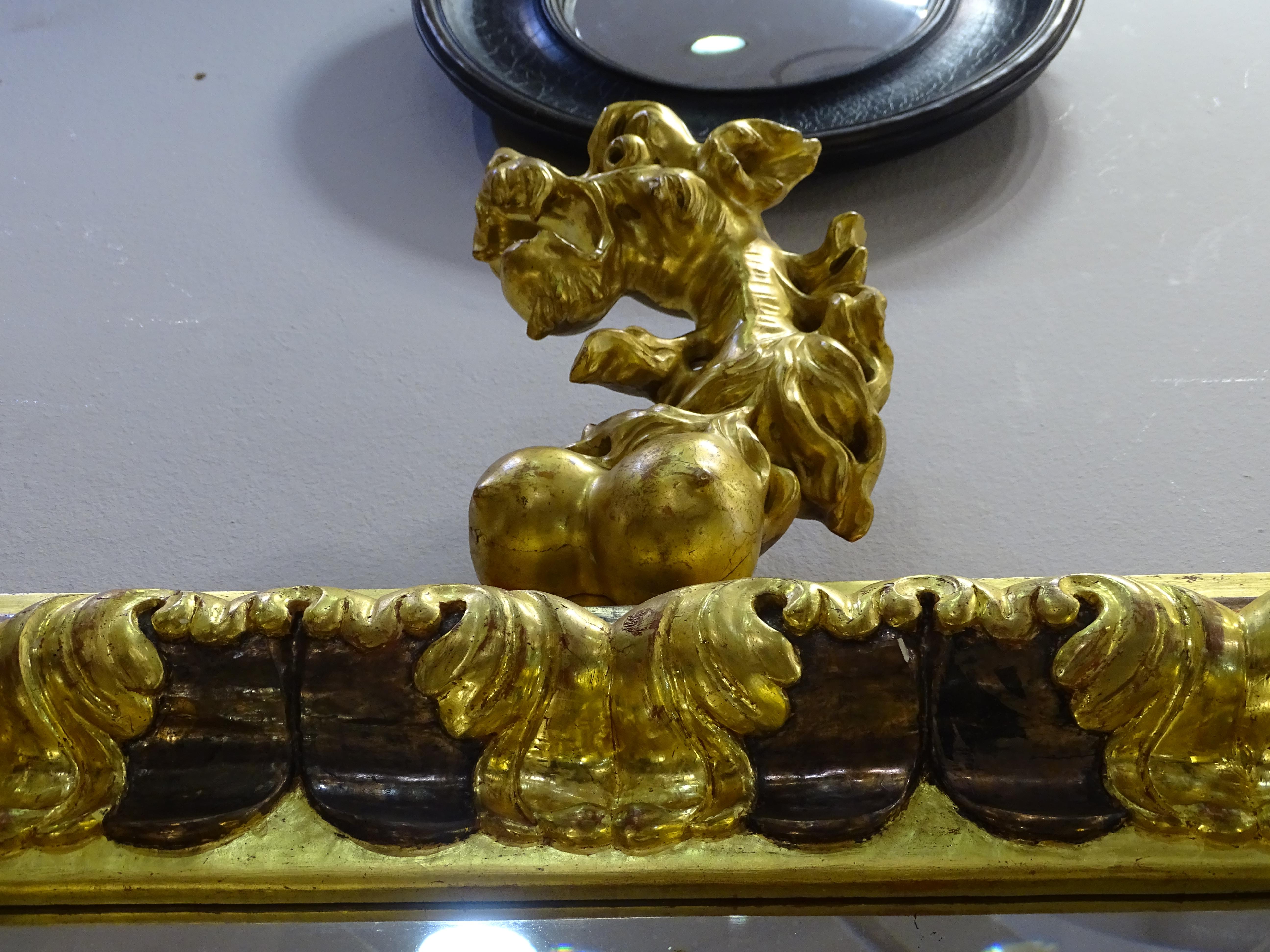Miroir dragon d'après Gabriel Viardot, bois doré Art Nouveau du 20ème siècle 9
