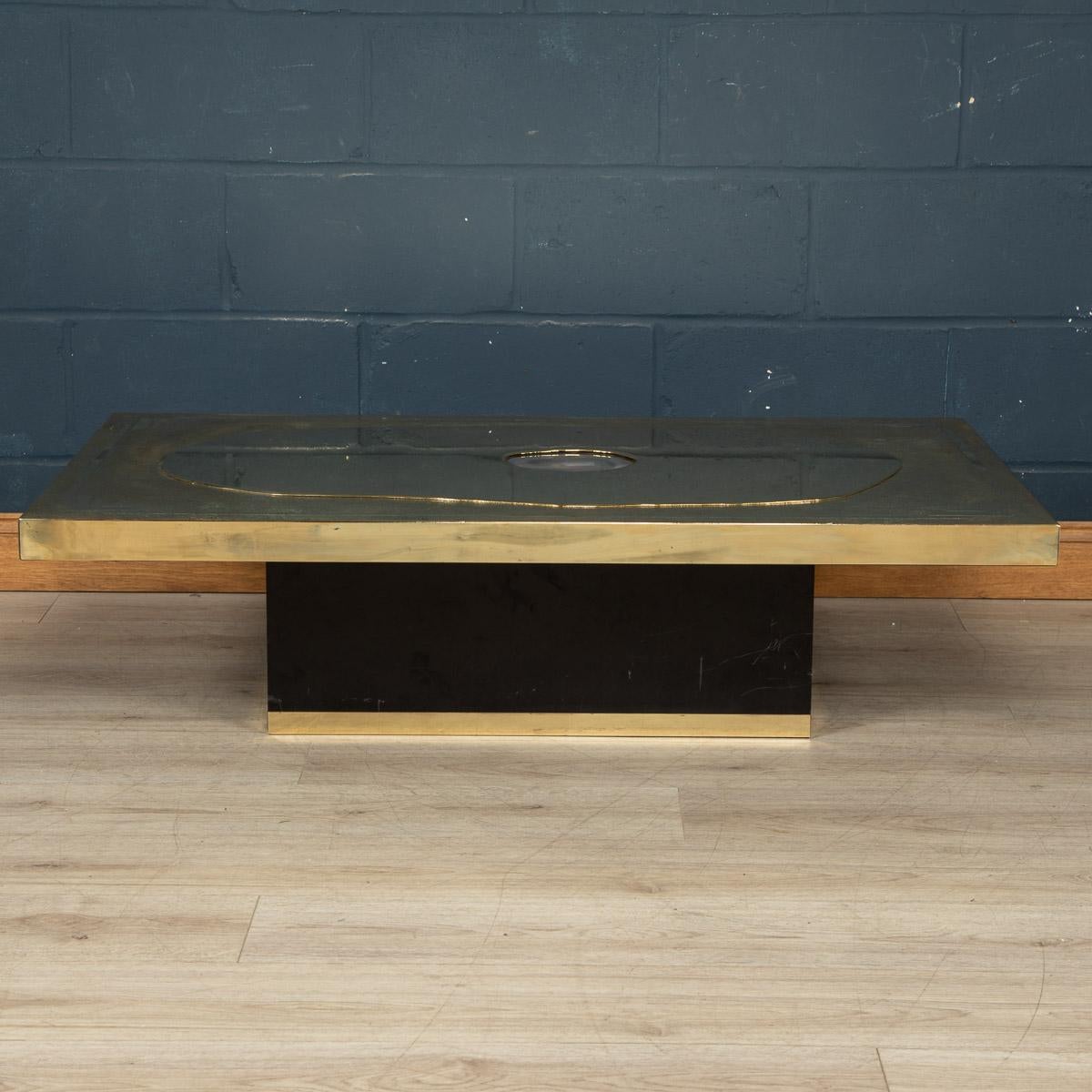 20th Century Agate And Brass Clad Coffee Table by Georges Mathias, c.1970 1