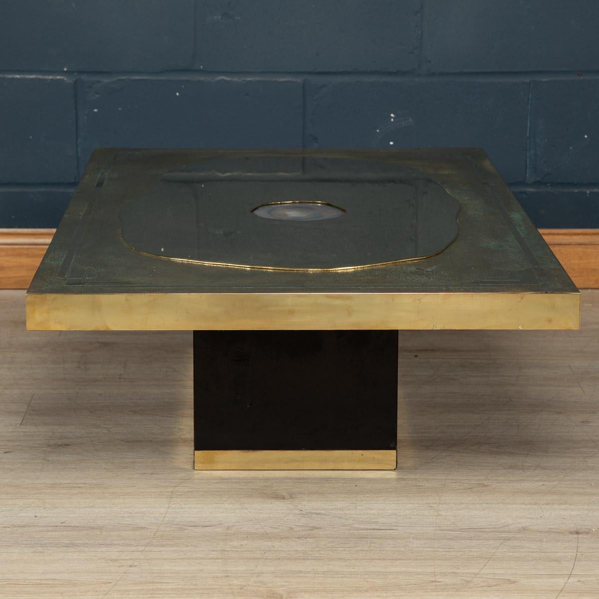 20th Century Agate And Brass Clad Coffee Table by Georges Mathias, c.1970 2