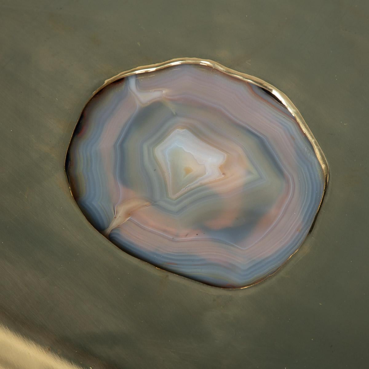 20th Century Agate And Brass Clad Coffee Table by Georges Mathias, c.1970 4