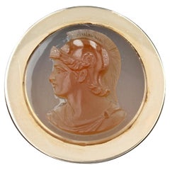 20th Century Agate Cameo 18 Karat Rose Gold Vintage Ring