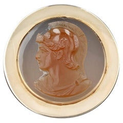 20th Century Agate Cameo 18 Karat Rose Gold Antique Ring