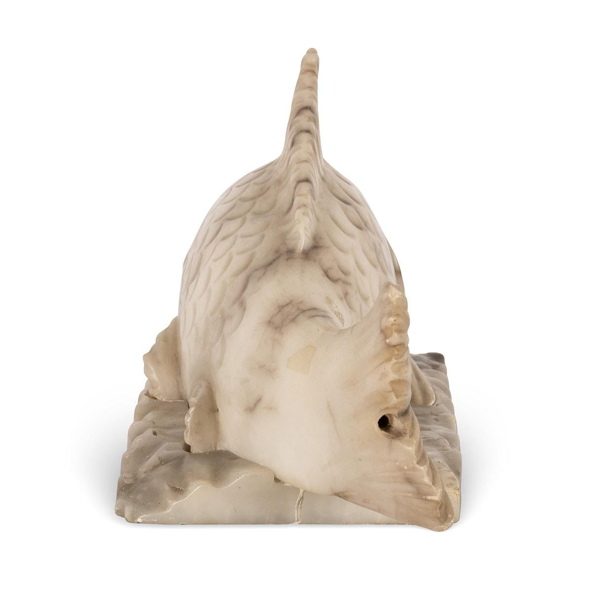 20th Century Alabaster Carved Fish Lamp In Good Condition For Sale In Royal Tunbridge Wells, Kent