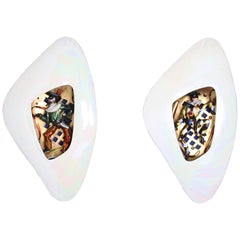 20th Century Alcyone Ceramics Wall Lamps by Luigi Carron Italy 50s