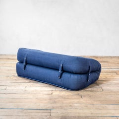 20th Century Alessandro Becchi Sofa Anfibio for Giovannetti Upholstered in Denim