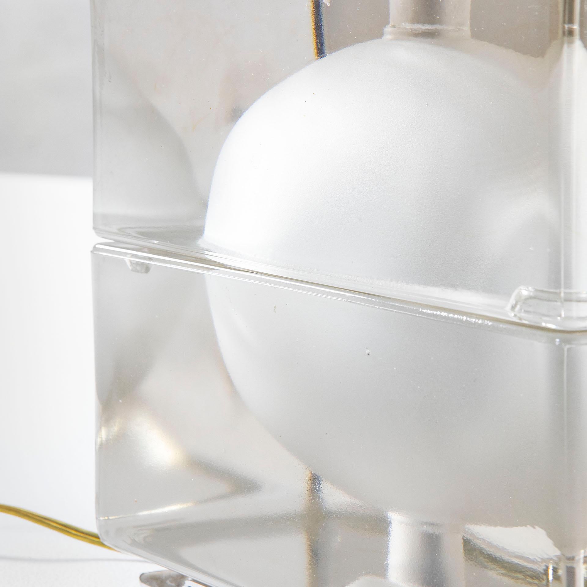 Milieu du XXe siècle 20e siècle, Alessandro Mendini Lampe de table Fidenza Vetraria Mod. Cubosfera, 60s en vente