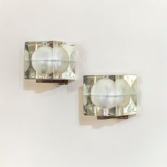 20th Century, Alessandro Mendini Pair of Wall Lights mod. Cubosfera