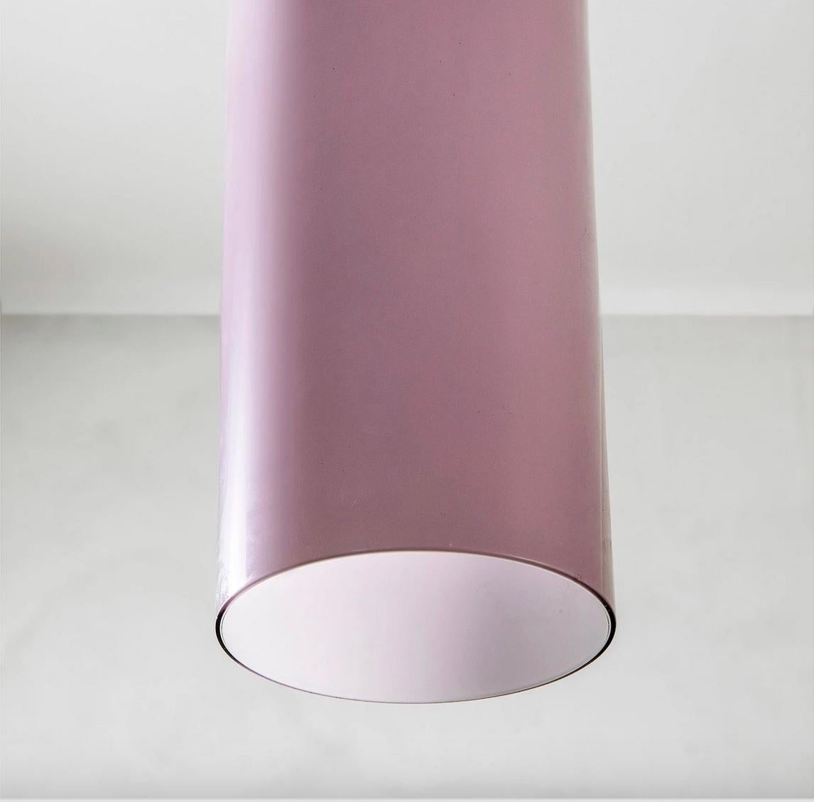 Italian 20th Century Alessandro Pianon Murano Glass Pendant Lamp for Vistosi, Lilac For Sale