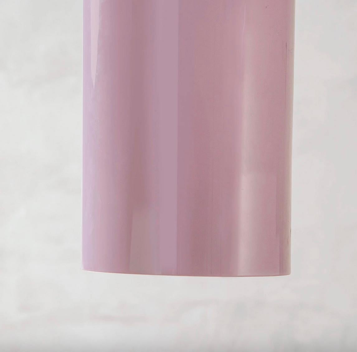 20th Century Alessandro Pianon Murano Glass Pendant Lamp for Vistosi, Lilac In Good Condition For Sale In Turin, Turin