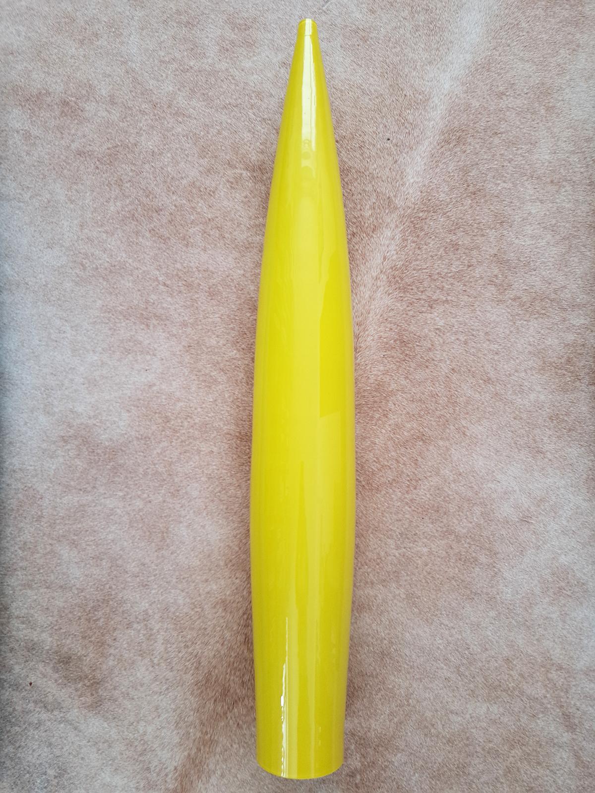 Italiano Lampada a sospensione in vetro di Murano del XX secolo di Alessandro Pianon per Vistosi, giallo in vendita