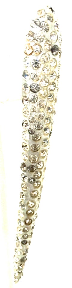 20th Century Alexis Bittar Style Lucite & Austrian Crystal Abstract Fish Brooch