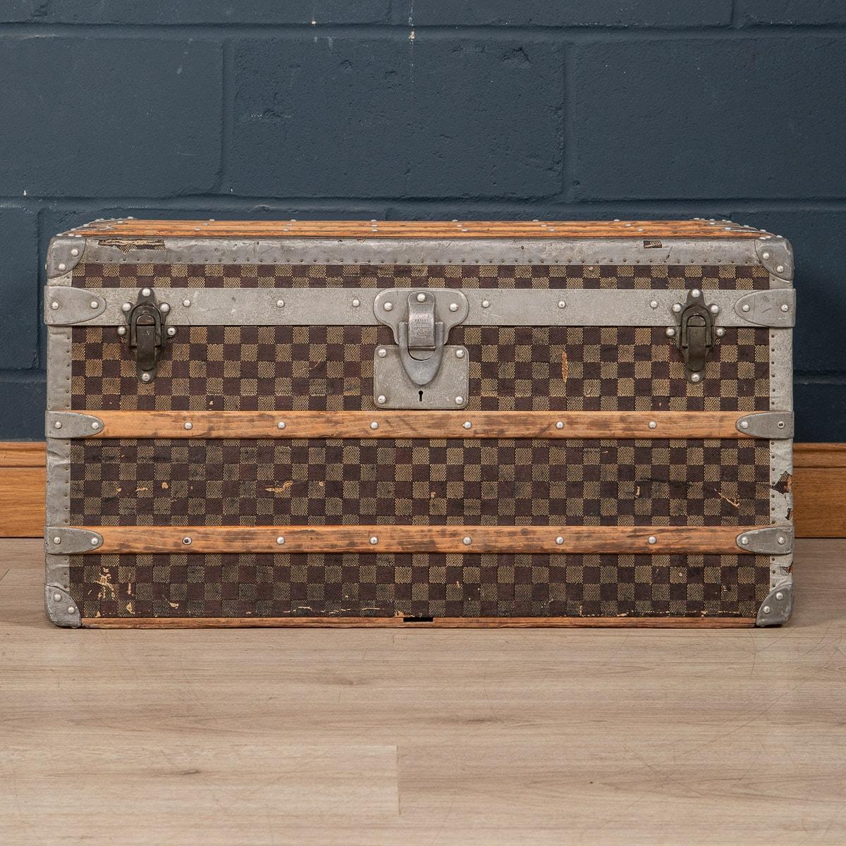 An extremely rare opportunity to own one of the rarest Louis Vuitton trunks ever made. One of the characteristics of Louis Vuitton as a trunk maker in the late 19th century and early 20th century was the willingness to use innovative materials in
