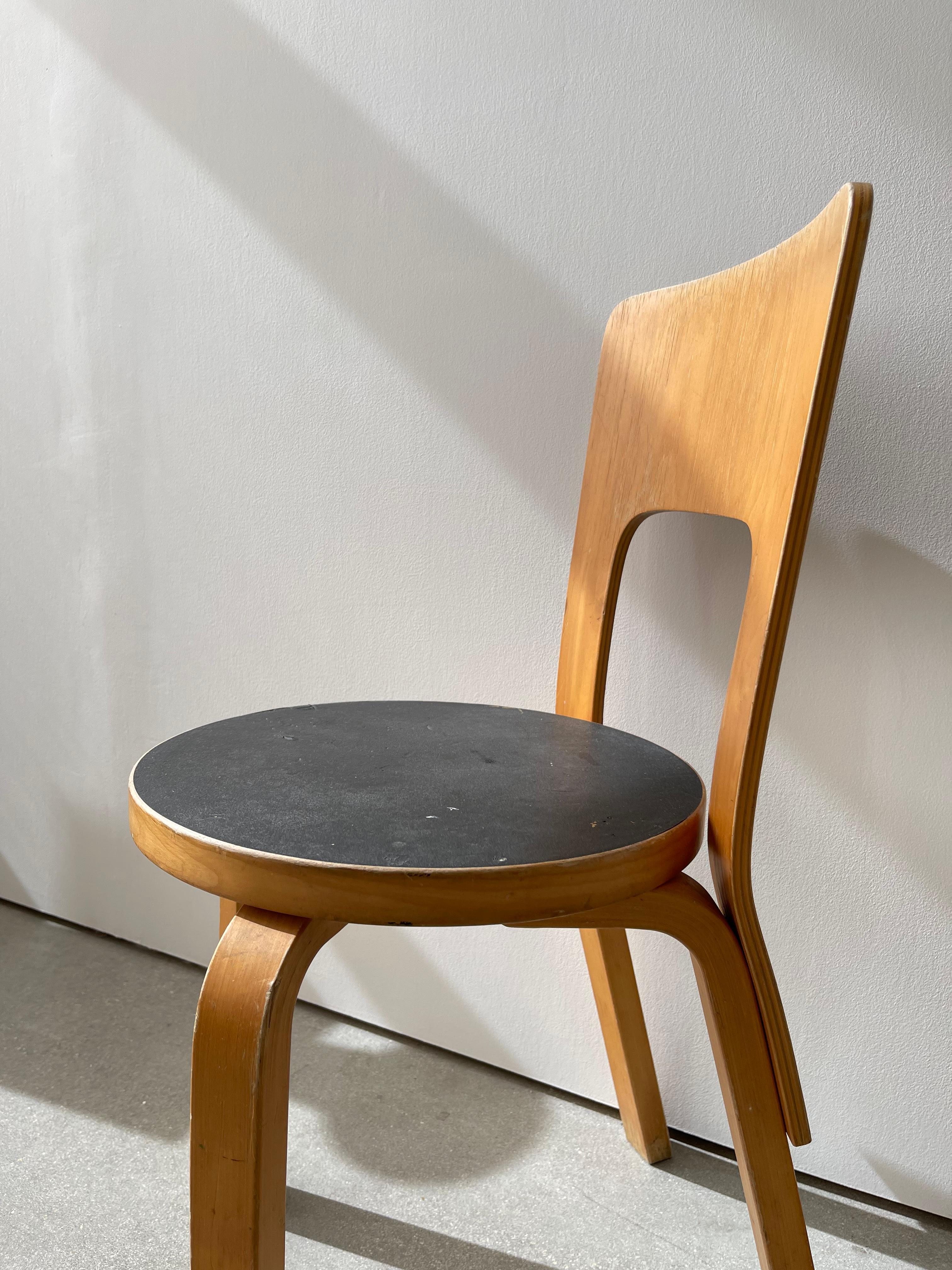 Birch 20th Century Alvar Aalto Model 66 Chair For Sale