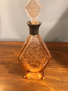 20th Century, Amazing Amber Crystal Perfume Bottle, Italy 1950